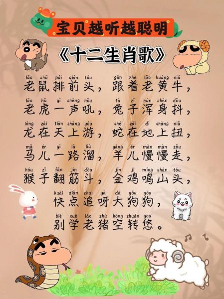 生肖属相儿歌(最简单的12生肖儿歌教学🐭🐮🐯) 生肖属相儿歌(最简单的12生肖儿歌教学🐭🐮🐯)