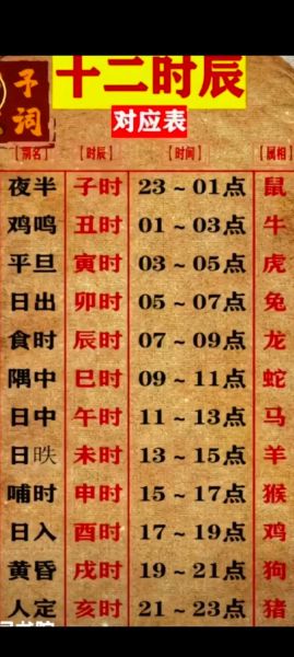生肖十二时辰属相（生肖十二时辰属相查询表）