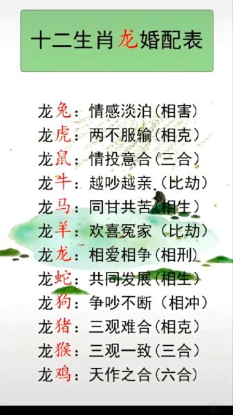 龙的最强搭配生肖属相（龙配什么生肖最好？属相婚配指南）