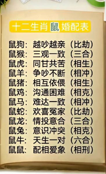 属相搭配十二生肖排序（十二生肖婚配表及排序指南）