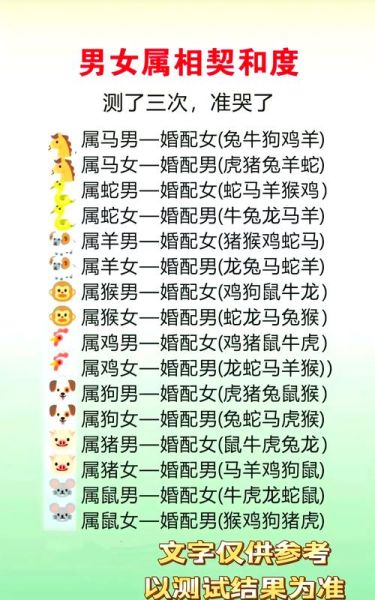 夫妻生肖配对最佳属相查询