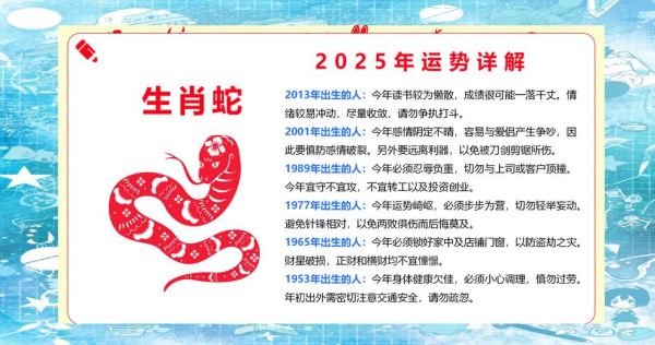 属相与十二生肖预测（2025年属蛇的整体运势）