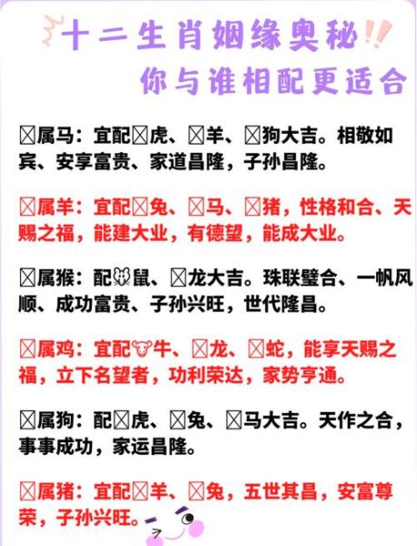 生肖属相最合(属相配对大全表:谁最容易旺另一半?)