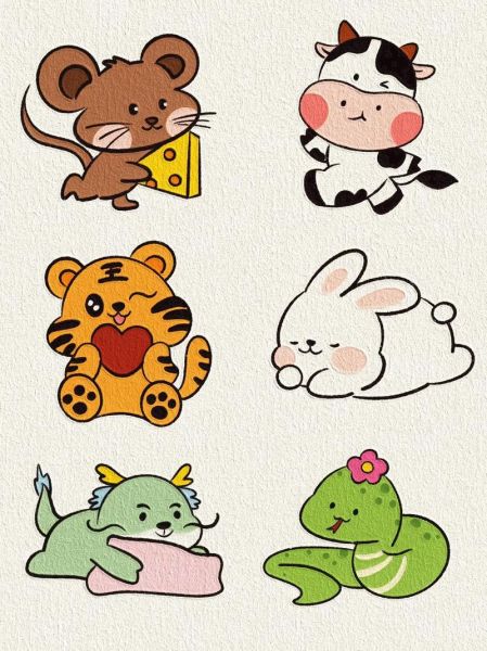 属相十二生肖图片卡通（十二生肖卡通图简笔画教程）