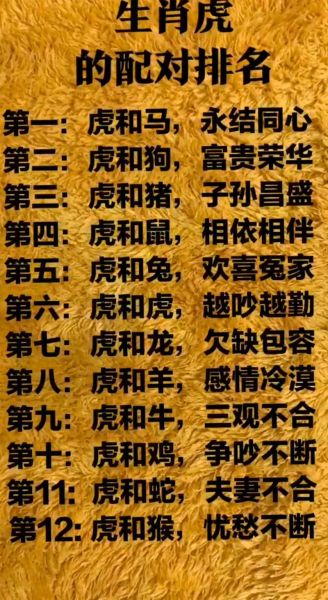 生肖虎最佳配对属相