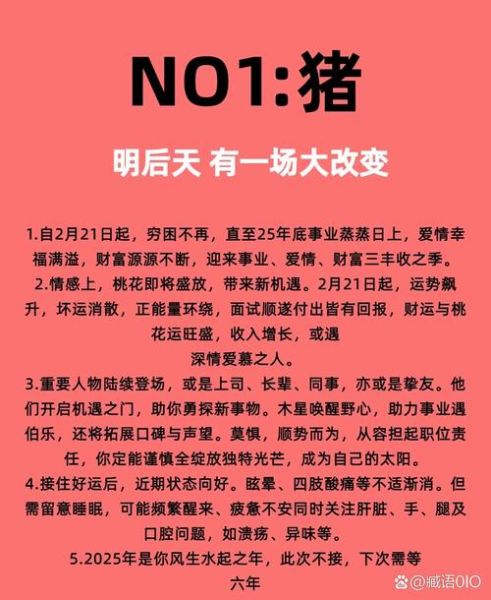 十二生肖猪属相（2025年属猪运势详解）