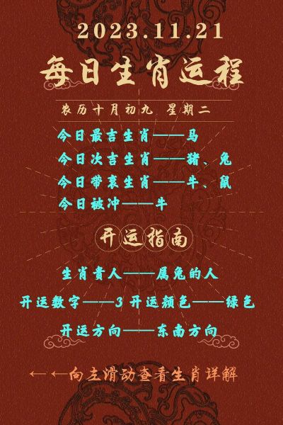 生肖每日属相（今日生肖运势查询对照表）