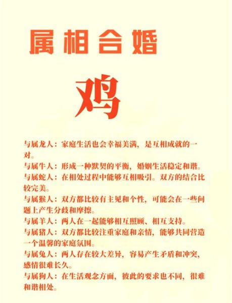 生肖鸡人和什么属相合(生肖鸡人和什么属相合婚最旺小白入门)