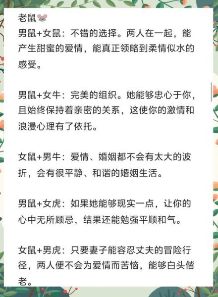 属鼠的人生肖与婚配属相(属鼠的和什么属相最配)