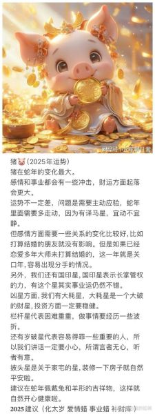 属相猪生肖运势和财运(属猪2025年运势和财运详解)