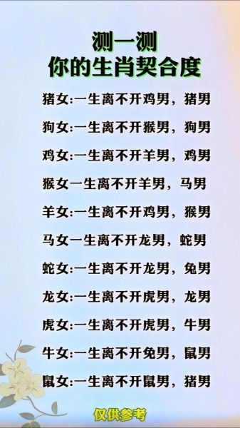 生肖配对属相合婚（生肖配对属相合婚怎么看😬）