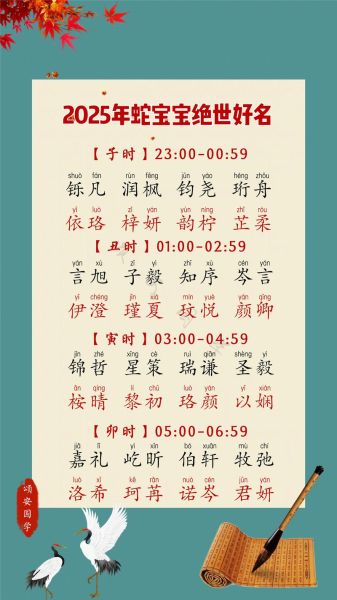 生肖属相宝宝名字大全（2025属蛇宝宝名字带什么字最吉利）