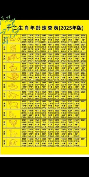 生肖属相分类表（生肖属相年份对照表2025最新版）
