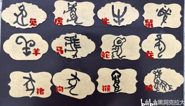 十二生肖属相图甲骨文（甲骨文十二生肖图片大全）