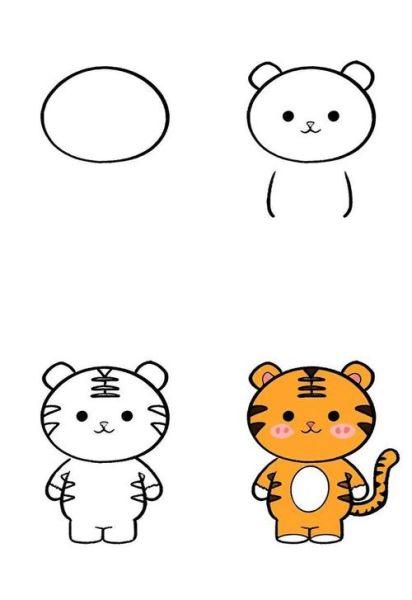 虎的生肖属相绘画（虎的生肖简笔画一步一步教程）