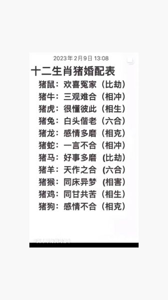 生肖猪最忌配对属相（生肖猪最忌配对哪些属相）